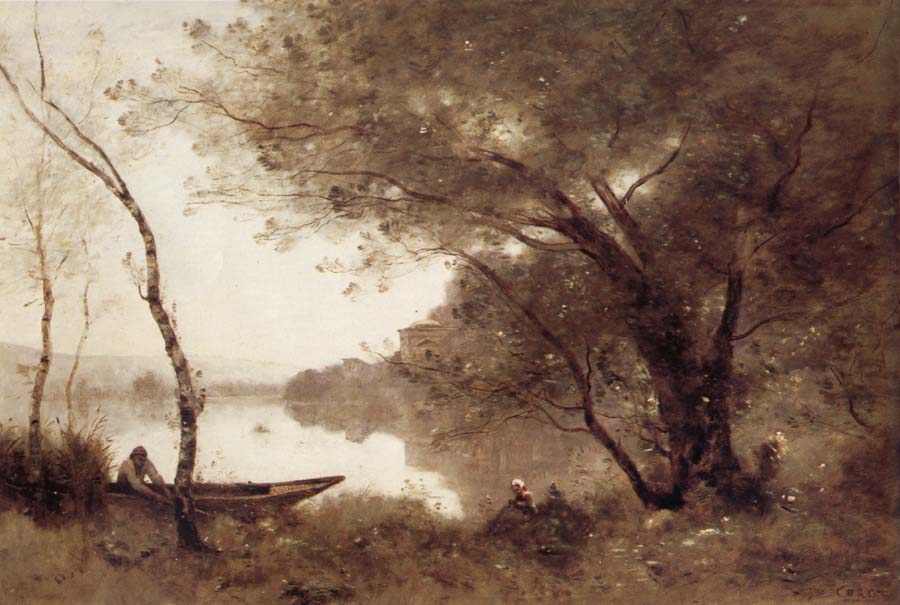 Corot Camille Le Batelier de Mortefontaine